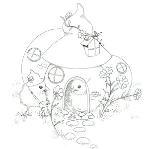 Postal Casa de pollitos